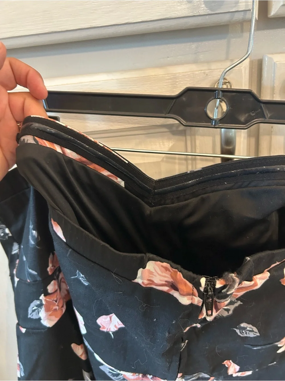 torrid Black Strapless Jumpsuit with Blush Pink Rose Print